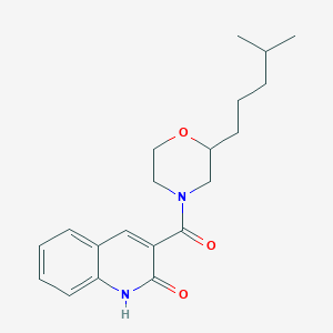 molecular formula C20H26N2O3 B5280281 3-{[2-(4-methylpentyl)-4-morpholinyl]carbonyl}-2(1H)-quinolinone 