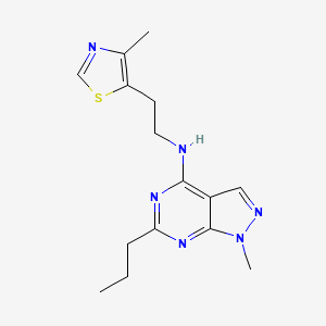 1-methyl-N-[2-(4-methyl-1,3-thiazol-5-yl)ethyl]-6-propyl-1H-pyrazolo[3,4-d]pyrimidin-4-amine