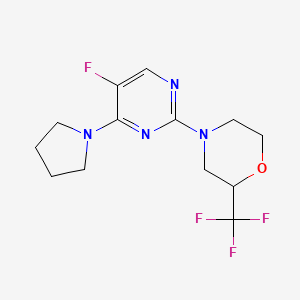 molecular formula C13H16F4N4O B5280323 4-(5-fluoro-4-pyrrolidin-1-ylpyrimidin-2-yl)-2-(trifluoromethyl)morpholine 