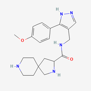 molecular formula C20H27N5O2 B5280341 N-{[3-(4-methoxyphenyl)-1H-pyrazol-4-yl]methyl}-2,8-diazaspiro[4.5]decane-3-carboxamide dihydrochloride 