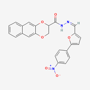 molecular formula C24H17N3O6 B5280345 N'-{(Z)-[5-(4-nitrophenyl)furan-2-yl]methylidene}-2,3-dihydronaphtho[2,3-b][1,4]dioxine-2-carbohydrazide 