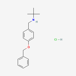 molecular formula C18H24ClNO B5280353 2-methyl-N-[(4-phenylmethoxyphenyl)methyl]propan-2-amine;hydrochloride 