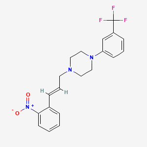 molecular formula C20H20F3N3O2 B5280372 1-[(E)-3-(2-nitrophenyl)prop-2-enyl]-4-[3-(trifluoromethyl)phenyl]piperazine 