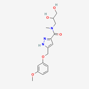 N-(2,3-dihydroxypropyl)-5-[(3-methoxyphenoxy)methyl]-N-methyl-1H-pyrazole-3-carboxamide