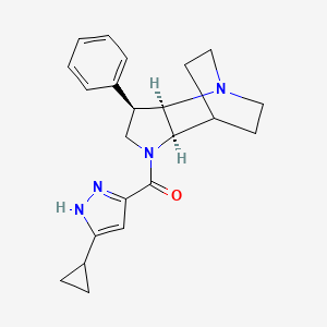 (5-cyclopropyl-1H-pyrazol-3-yl)-[(2R,3R,6R)-3-phenyl-1,5-diazatricyclo[5.2.2.02,6]undecan-5-yl]methanone