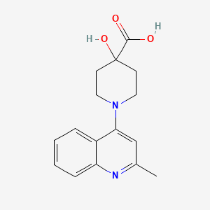 molecular formula C16H18N2O3 B5280411 4-hydroxy-1-(2-methylquinolin-4-yl)piperidine-4-carboxylic acid 