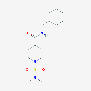 molecular formula C15H29N3O3S B5280430 N-(cyclohexylmethyl)-1-[(dimethylamino)sulfonyl]-4-piperidinecarboxamide 