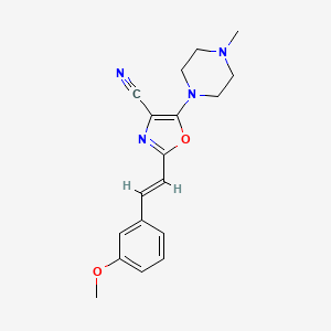 2-[(1E)-2-(3-METHOXYPHENYL)ETHENYL]-5-(4-METHYLPIPERAZIN-1-YL)-1,3-OXAZOLE-4-CARBONITRILE