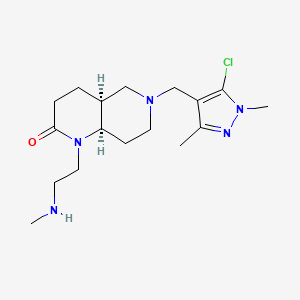 molecular formula C17H28ClN5O B5280445 rel-(4aS,8aR)-6-[(5-chloro-1,3-dimethyl-1H-pyrazol-4-yl)methyl]-1-[2-(methylamino)ethyl]octahydro-1,6-naphthyridin-2(1H)-one dihydrochloride 