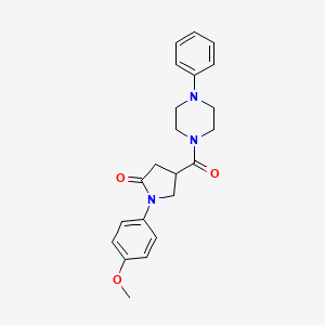 molecular formula C22H25N3O3 B5280450 1-(4-methoxyphenyl)-4-(4-phenylpiperazine-1-carbonyl)pyrrolidin-2-one 