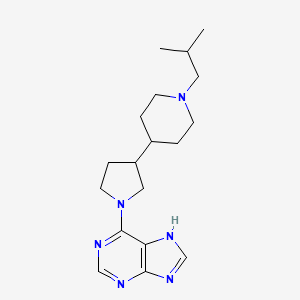 molecular formula C18H28N6 B5280461 6-[3-(1-isobutyl-4-piperidinyl)-1-pyrrolidinyl]-9H-purine 