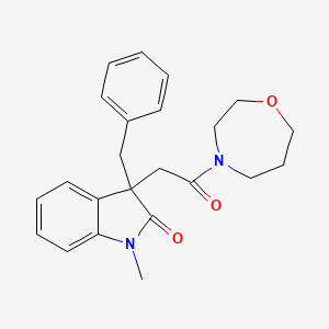 molecular formula C23H26N2O3 B5280487 3-benzyl-1-methyl-3-[2-(1,4-oxazepan-4-yl)-2-oxoethyl]-1,3-dihydro-2H-indol-2-one 