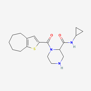 N-cyclopropyl-1-(5,6,7,8-tetrahydro-4H-cyclohepta[b]thien-2-ylcarbonyl)-2-piperazinecarboxamide