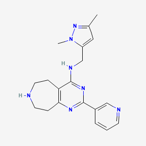 N-[(1,3-dimethyl-1H-pyrazol-5-yl)methyl]-2-(3-pyridinyl)-6,7,8,9-tetrahydro-5H-pyrimido[4,5-d]azepin-4-amine hydrochloride