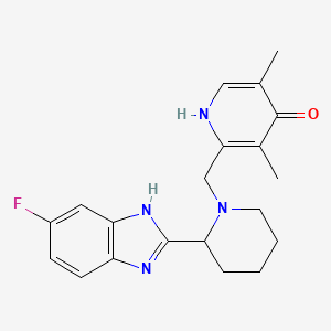 2-{[2-(5-fluoro-1H-benzimidazol-2-yl)-1-piperidinyl]methyl}-3,5-dimethyl-4(1H)-pyridinone