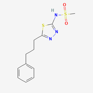 molecular formula C12H15N3O2S2 B5280567 N-[5-(3-phenylpropyl)-1,3,4-thiadiazol-2-yl]methanesulfonamide 