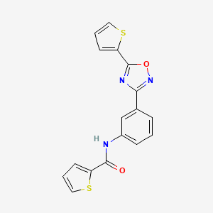 molecular formula C17H11N3O2S2 B5280587 N-{3-[5-(2-thienyl)-1,2,4-oxadiazol-3-yl]phenyl}thiophene-2-carboxamide 