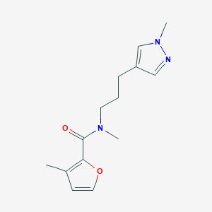 molecular formula C14H19N3O2 B5280614 N,3-dimethyl-N-[3-(1-methyl-1H-pyrazol-4-yl)propyl]-2-furamide 