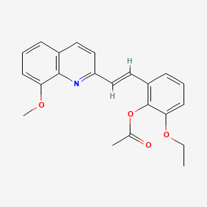 2-ethoxy-6-[2-(8-methoxy-2-quinolinyl)vinyl]phenyl acetate