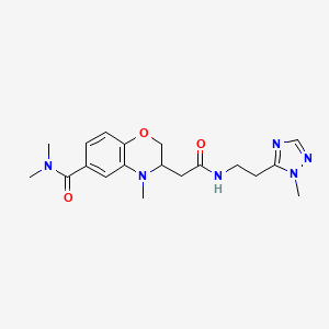 N,N,4-trimethyl-3-(2-{[2-(1-methyl-1H-1,2,4-triazol-5-yl)ethyl]amino}-2-oxoethyl)-3,4-dihydro-2H-1,4-benzoxazine-6-carboxamide