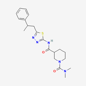 N~1~,N~1~-dimethyl-N~3~-[5-(2-phenylpropyl)-1,3,4-thiadiazol-2-yl]piperidine-1,3-dicarboxamide