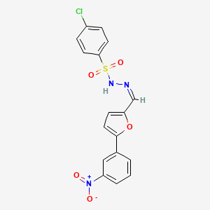 4-chloro-N'-{[5-(3-nitrophenyl)-2-furyl]methylene}benzenesulfonohydrazide