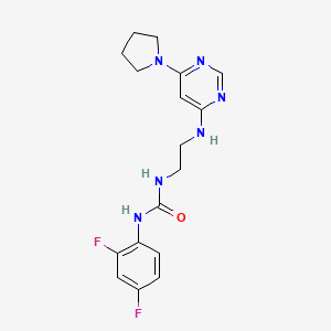 N-(2,4-difluorophenyl)-N'-(2-{[6-(1-pyrrolidinyl)-4-pyrimidinyl]amino}ethyl)urea