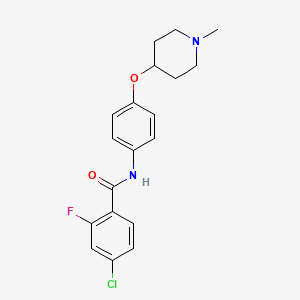 4-chloro-2-fluoro-N-{4-[(1-methyl-4-piperidinyl)oxy]phenyl}benzamide