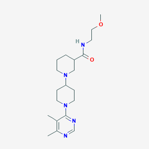 molecular formula C20H33N5O2 B5280704 1'-(5,6-dimethylpyrimidin-4-yl)-N-(2-methoxyethyl)-1,4'-bipiperidine-3-carboxamide 