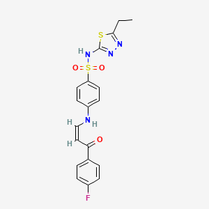 N-(5-ethyl-1,3,4-thiadiazol-2-yl)-4-[[(Z)-3-(4-fluorophenyl)-3-oxoprop-1-enyl]amino]benzenesulfonamide