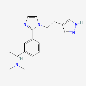 N,N-dimethyl-1-(3-{1-[2-(1H-pyrazol-4-yl)ethyl]-1H-imidazol-2-yl}phenyl)ethanamine