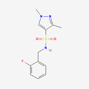 N-[(2-FLUOROPHENYL)METHYL]-13-DIMETHYL-1H-PYRAZOLE-4-SULFONAMIDE