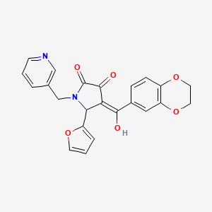 molecular formula C23H18N2O6 B5280772 4-(2,3-dihydro-1,4-benzodioxin-6-ylcarbonyl)-5-(2-furyl)-3-hydroxy-1-(3-pyridinylmethyl)-1,5-dihydro-2H-pyrrol-2-one 