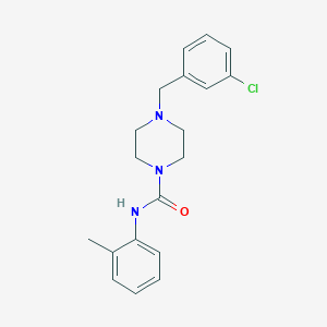 molecular formula C19H22ClN3O B5280789 4-[(3-chlorophenyl)methyl]-N-(2-methylphenyl)piperazine-1-carboxamide 