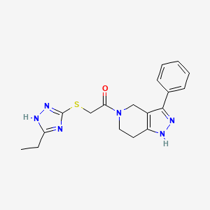 5-{[(3-ethyl-1H-1,2,4-triazol-5-yl)thio]acetyl}-3-phenyl-4,5,6,7-tetrahydro-1H-pyrazolo[4,3-c]pyridine