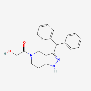 1-[3-(diphenylmethyl)-1,4,6,7-tetrahydro-5H-pyrazolo[4,3-c]pyridin-5-yl]-1-oxopropan-2-ol