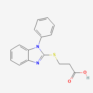 molecular formula C16H14N2O2S B5280826 3-(1-Phenyl-1H-benzoimidazol-2-ylsulfanyl)-propionic acid 