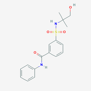 molecular formula C17H20N2O4S B5280837 3-[(1-hydroxy-2-methylpropan-2-yl)sulfamoyl]-N-phenylbenzamide 