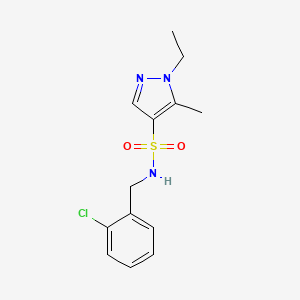 molecular formula C13H16ClN3O2S B5280863 N-[(2-CHLOROPHENYL)METHYL]-1-ETHYL-5-METHYL-1H-PYRAZOLE-4-SULFONAMIDE 