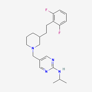 molecular formula C21H28F2N4 B5280867 5-({3-[2-(2,6-difluorophenyl)ethyl]-1-piperidinyl}methyl)-N-isopropyl-2-pyrimidinamine 