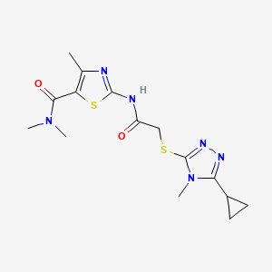 2-({[(5-cyclopropyl-4-methyl-4H-1,2,4-triazol-3-yl)sulfanyl]acetyl}amino)-N,N,4-trimethyl-1,3-thiazole-5-carboxamide