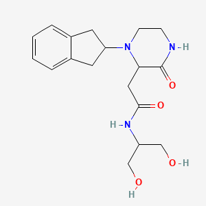 2-[1-(2,3-dihydro-1H-inden-2-yl)-3-oxo-2-piperazinyl]-N-[2-hydroxy-1-(hydroxymethyl)ethyl]acetamide