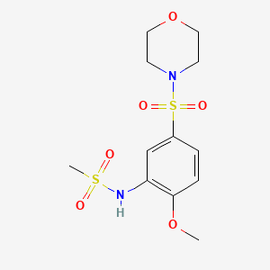 molecular formula C12H18N2O6S2 B5280913 N-[2-methoxy-5-(4-morpholinylsulfonyl)phenyl]methanesulfonamide 