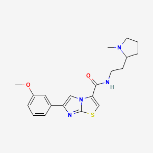 molecular formula C20H24N4O2S B5280958 6-(3-methoxyphenyl)-N-[2-(1-methylpyrrolidin-2-yl)ethyl]imidazo[2,1-b][1,3]thiazole-3-carboxamide 