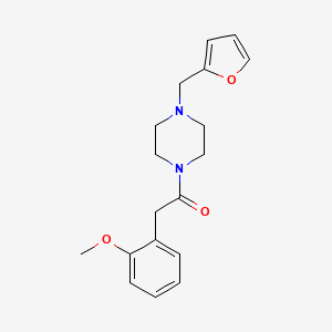 molecular formula C18H22N2O3 B5280961 1-[4-(Furan-2-ylmethyl)piperazin-1-yl]-2-(2-methoxyphenyl)ethanone 