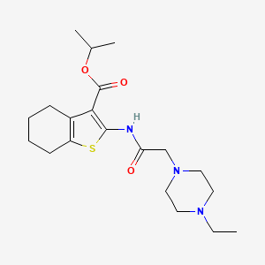 molecular formula C20H31N3O3S B5281012 isopropyl 2-{[(4-ethyl-1-piperazinyl)acetyl]amino}-4,5,6,7-tetrahydro-1-benzothiophene-3-carboxylate 