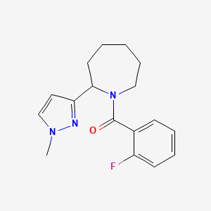 molecular formula C17H20FN3O B5281018 1-(2-fluorobenzoyl)-2-(1-methyl-1H-pyrazol-3-yl)azepane 