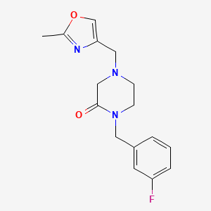 1-(3-fluorobenzyl)-4-[(2-methyl-1,3-oxazol-4-yl)methyl]-2-piperazinone