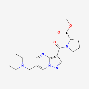 molecular formula C18H25N5O3 B5281029 methyl (2S)-1-({6-[(diethylamino)methyl]pyrazolo[1,5-a]pyrimidin-3-yl}carbonyl)pyrrolidine-2-carboxylate 