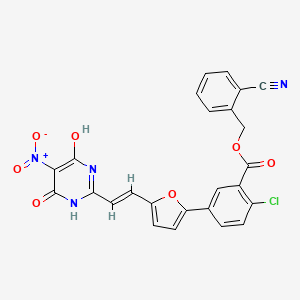 molecular formula C25H15ClN4O7 B5281067 2-cyanobenzyl 2-chloro-5-{5-[2-(4-hydroxy-5-nitro-6-oxo-1,6-dihydro-2-pyrimidinyl)vinyl]-2-furyl}benzoate 